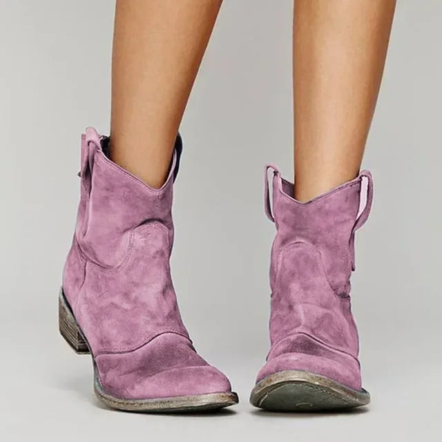 Dahlia Vintage Western Ankle Boots