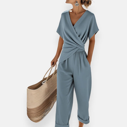 Celeste Draped Bow Jumpsuit
