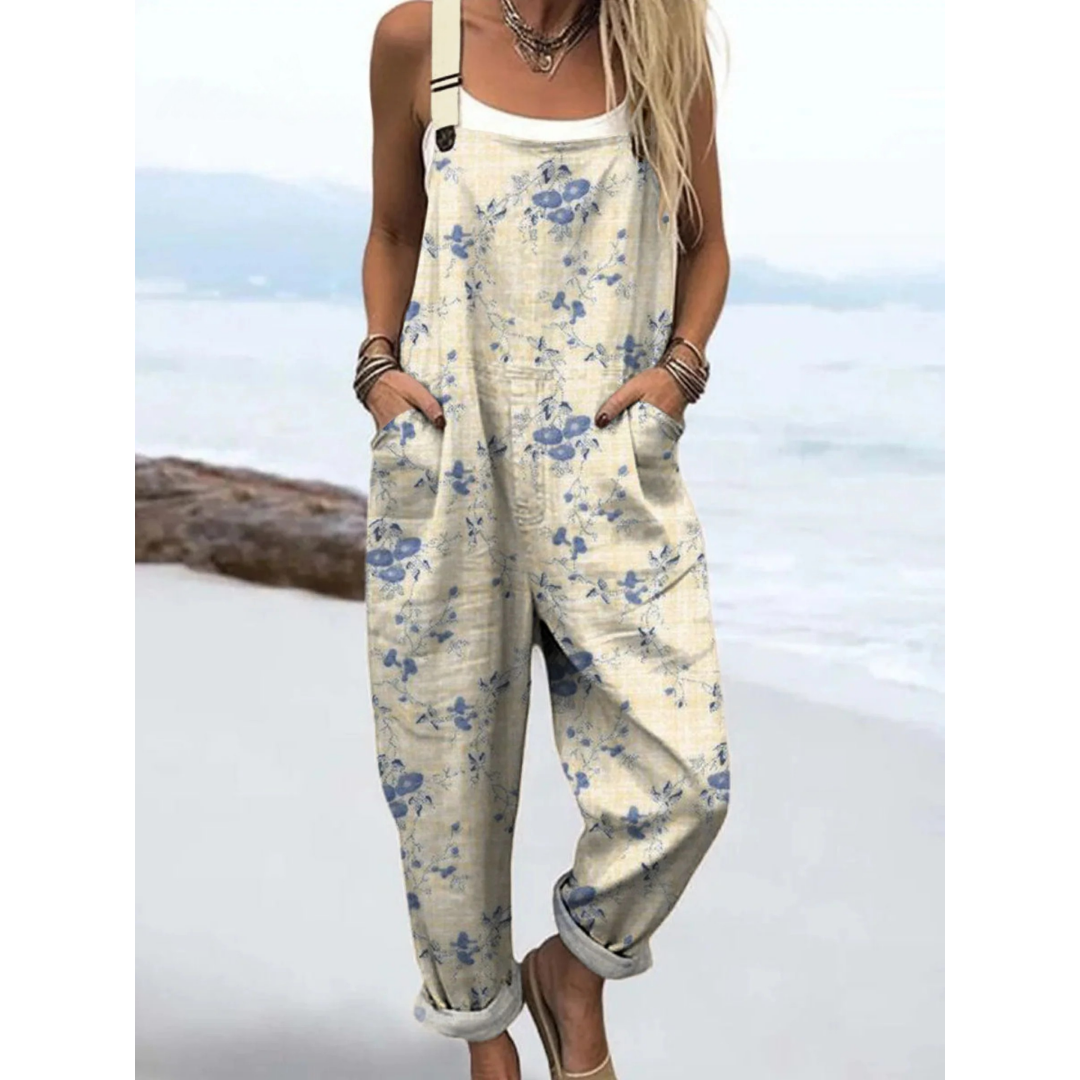 Isla Floral Linen Cotton Jumpsuit