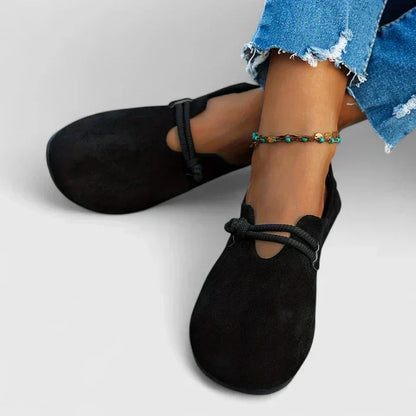 Amara Suede Tie Flat Loafers