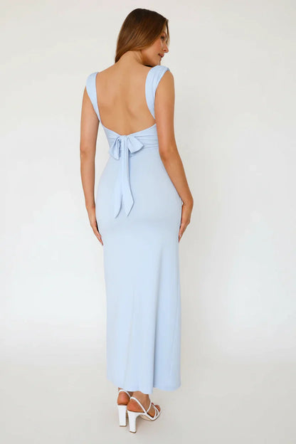 Serena Satin Side-Slit Maxi Dress