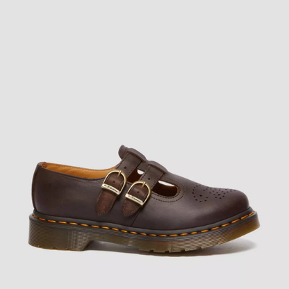Adeline Leather Double Buckle Mary Jane Flats