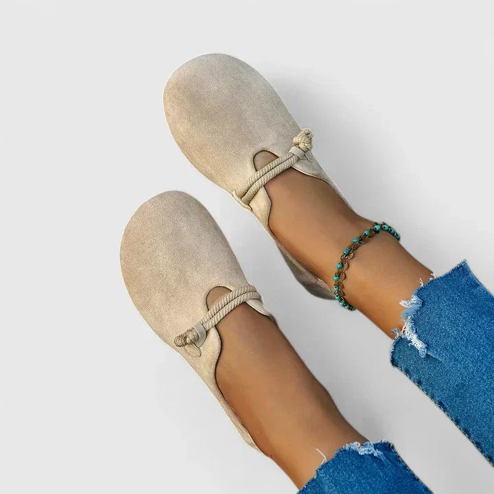 Amara Suede Tie Flat Loafers