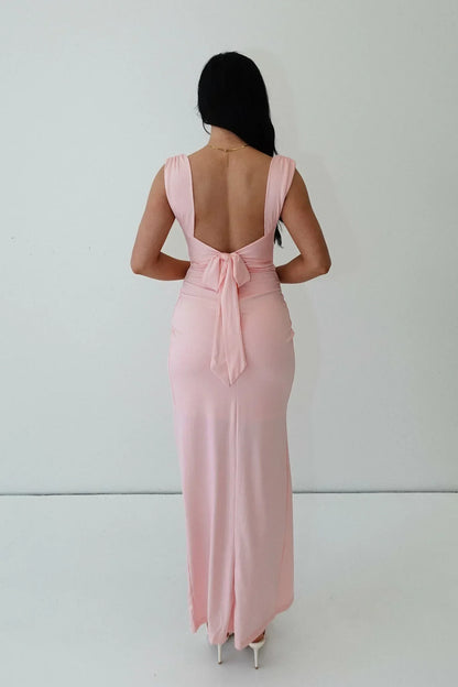 Serena Satin Side-Slit Maxi Dress
