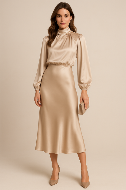 Camille High-Waist Midi Dress