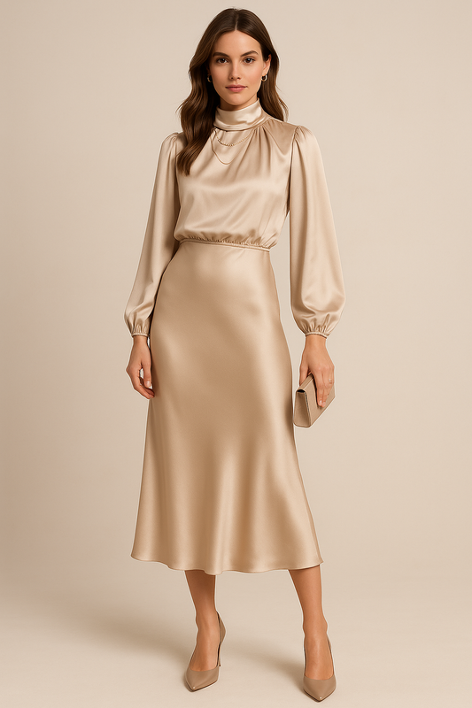 Camille High-Waist Midi Dress