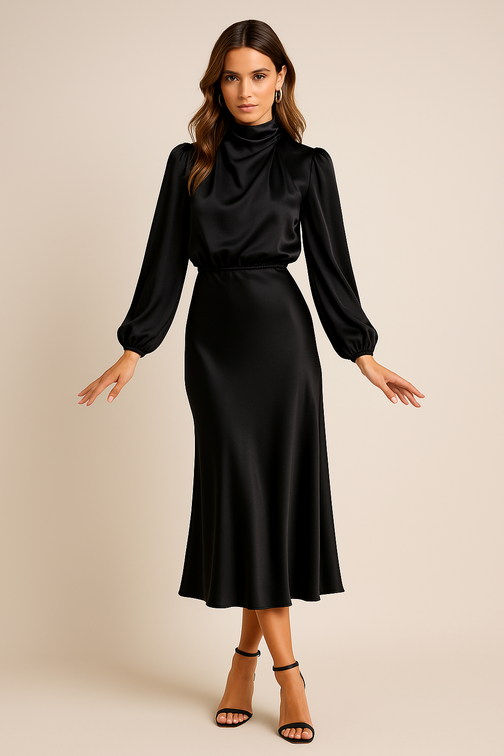 Camille High-Waist Midi Dress