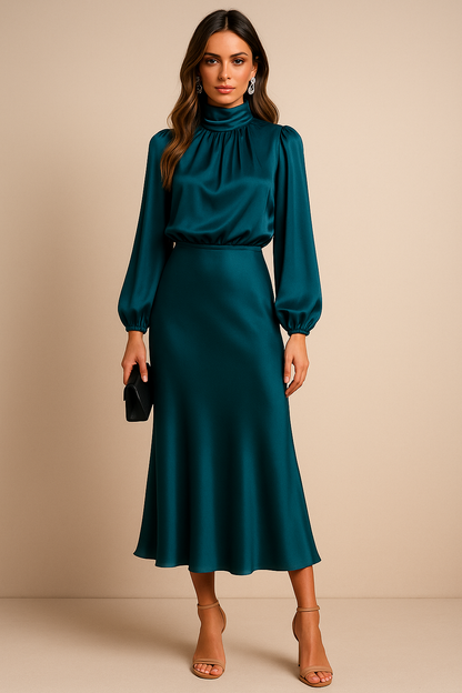 Camille High-Waist Midi Dress