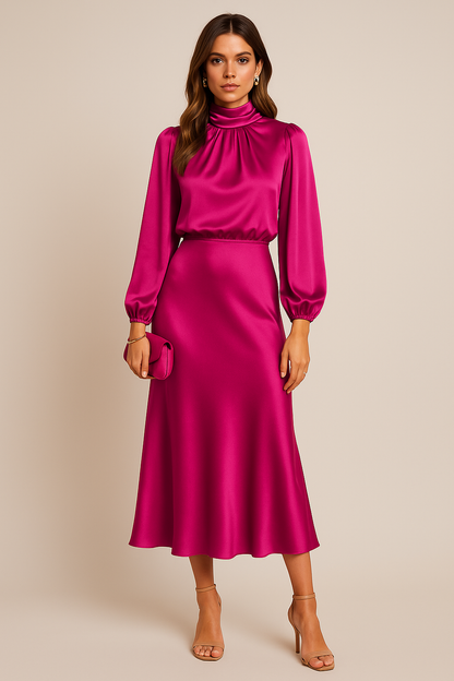 Camille High-Waist Midi Dress