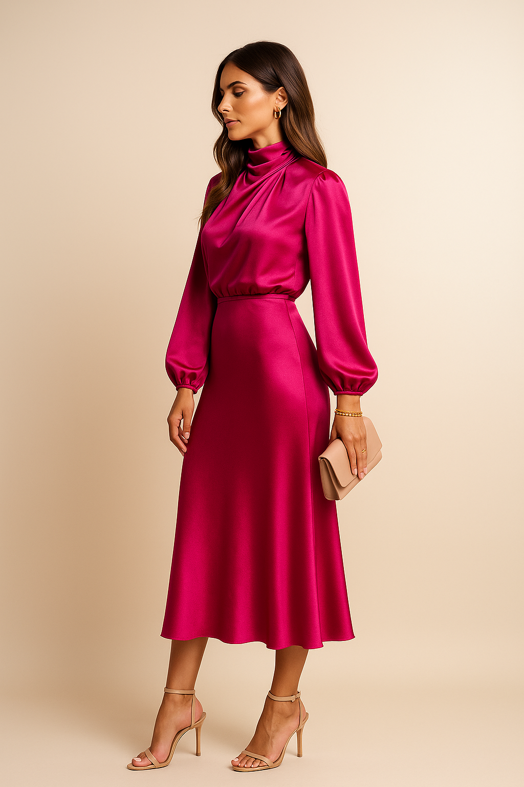 Camille High-Waist Midi Dress