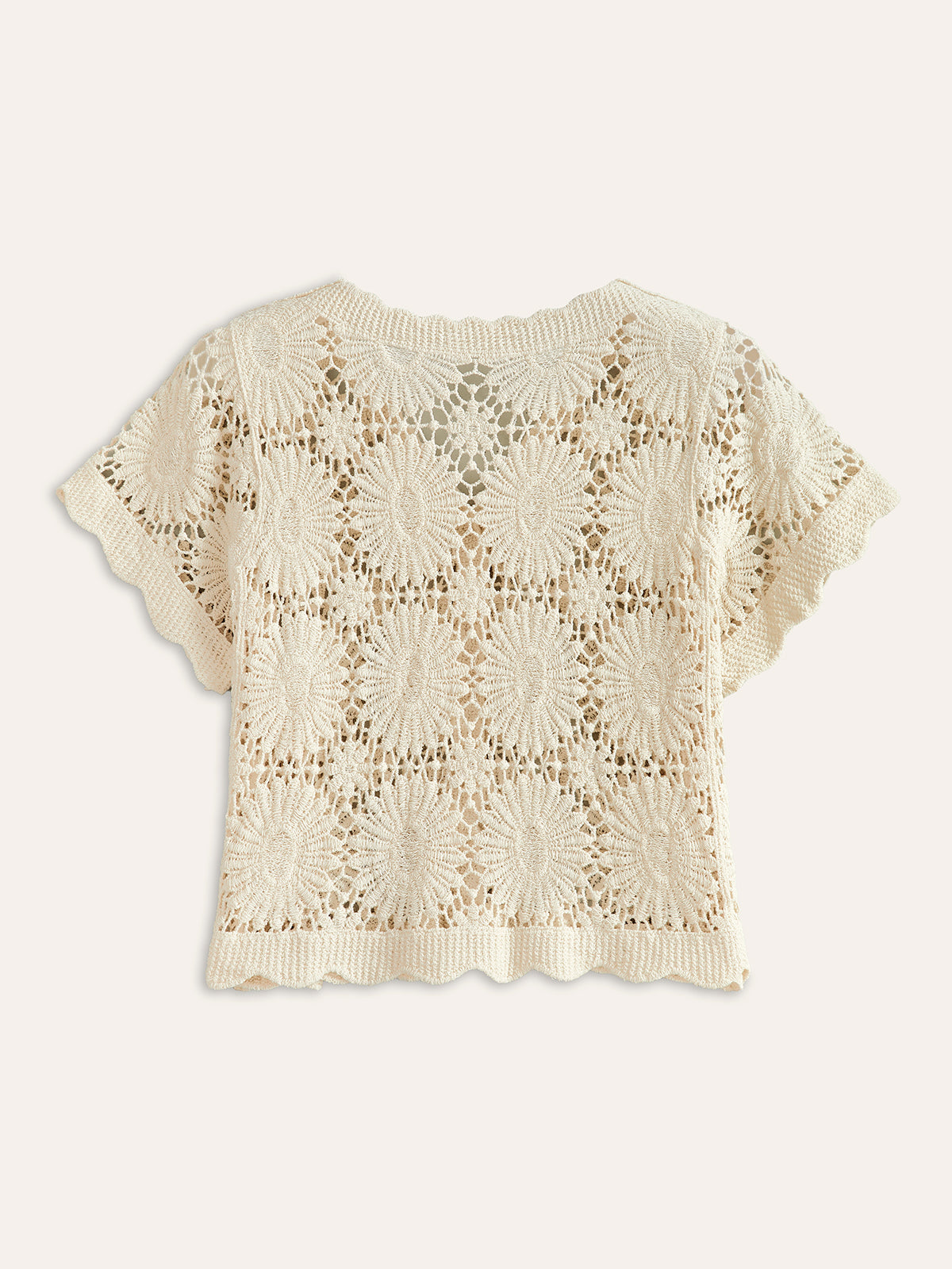 Elena Floral Crochet Button-Down Cardigan