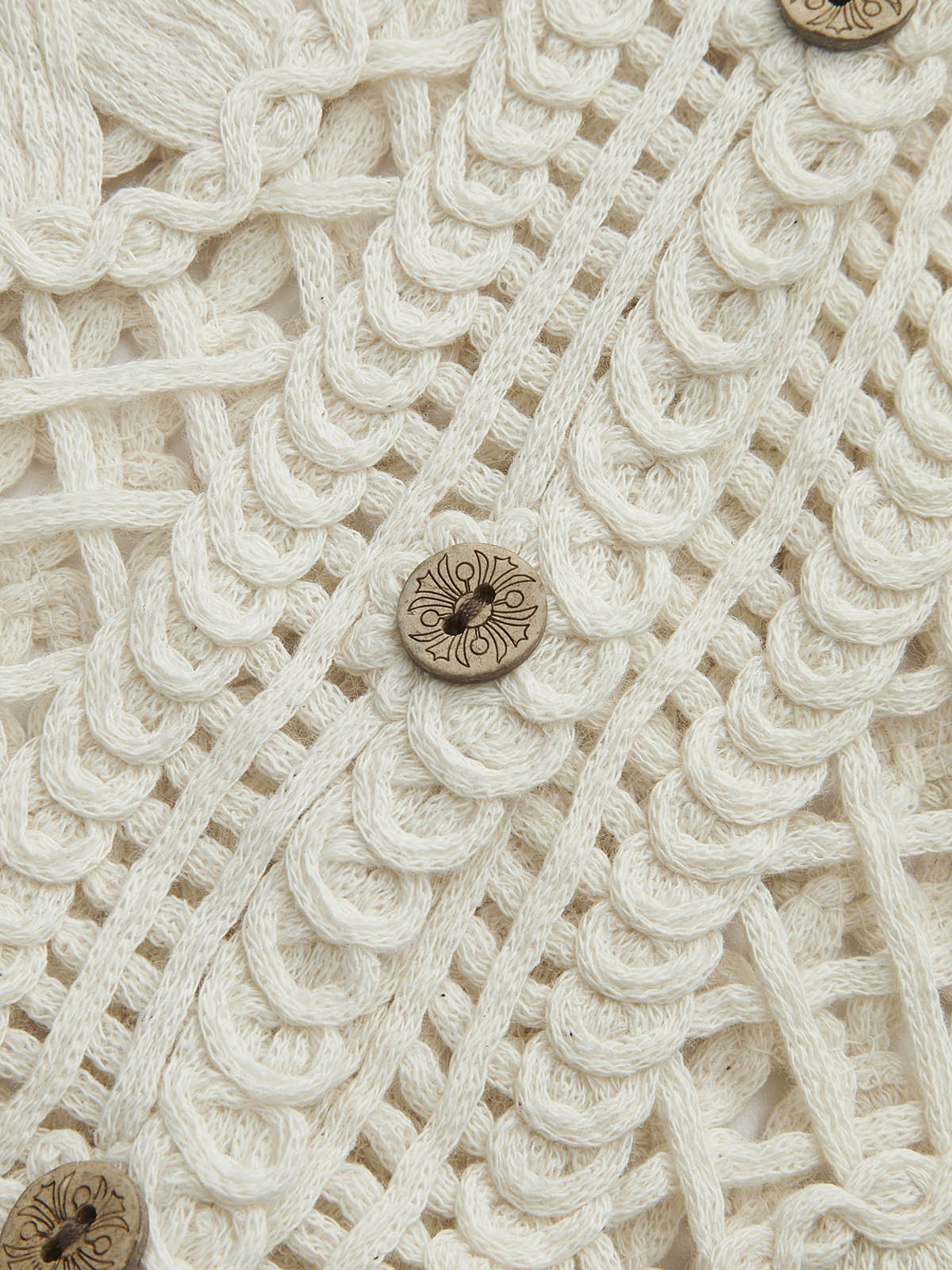 Amara Floral Crochet Button-Down Crop Top