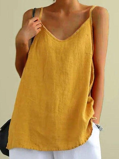 Nadia Linen Spaghetti Strap Cami Top
