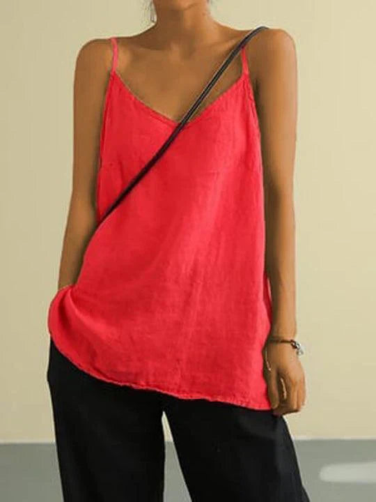 Nadia Linen Spaghetti Strap Cami Top