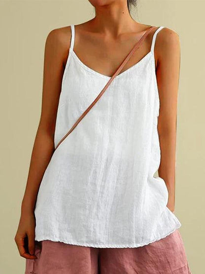 Nadia Linen Spaghetti Strap Cami Top