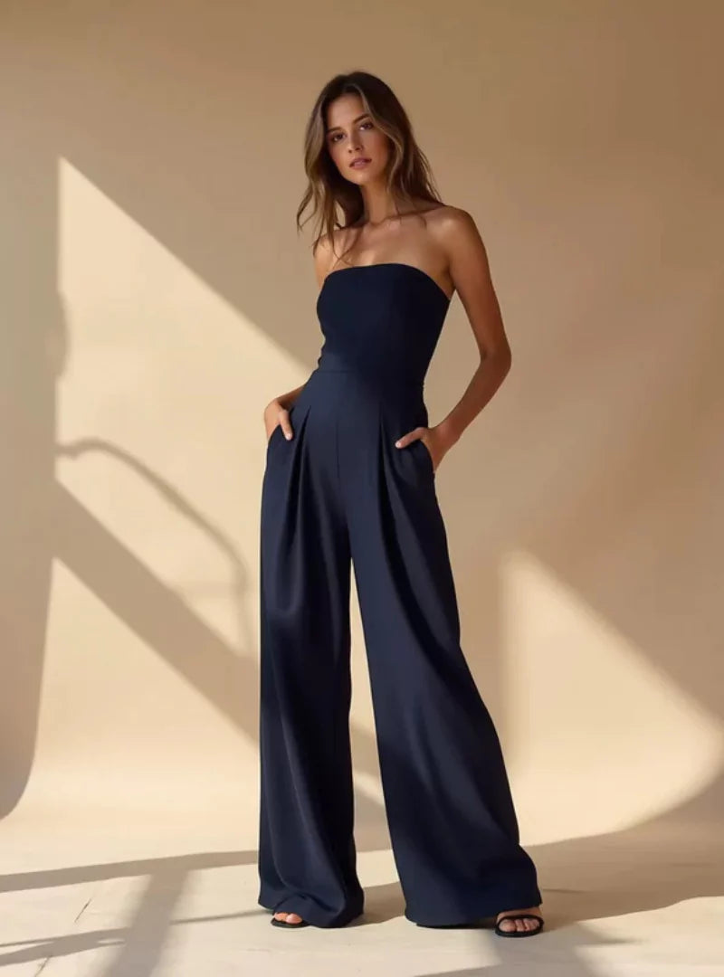 Isla Strapless Wide-Leg Jumpsuit