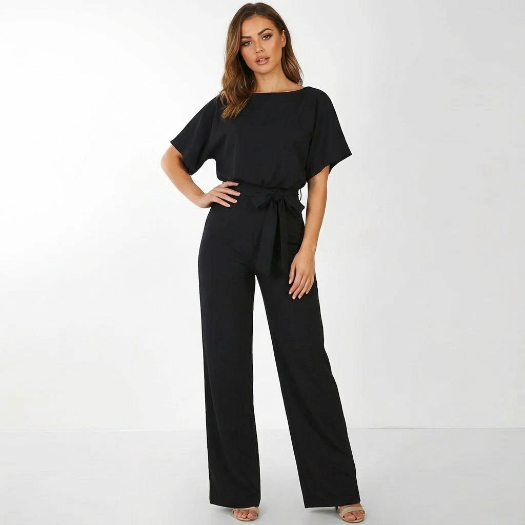 Elise Belted Palazzo Jumpsuit