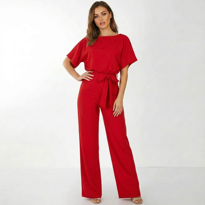 Elise Belted Palazzo Jumpsuit