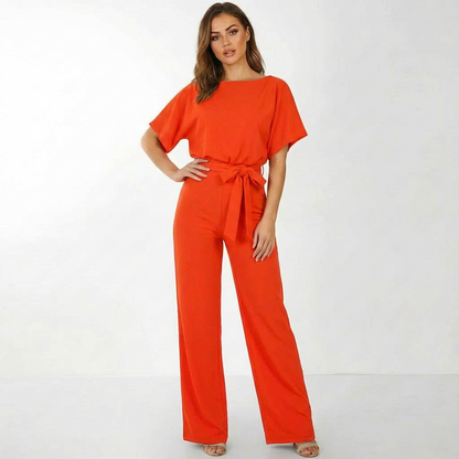 Elise Belted Palazzo Jumpsuit