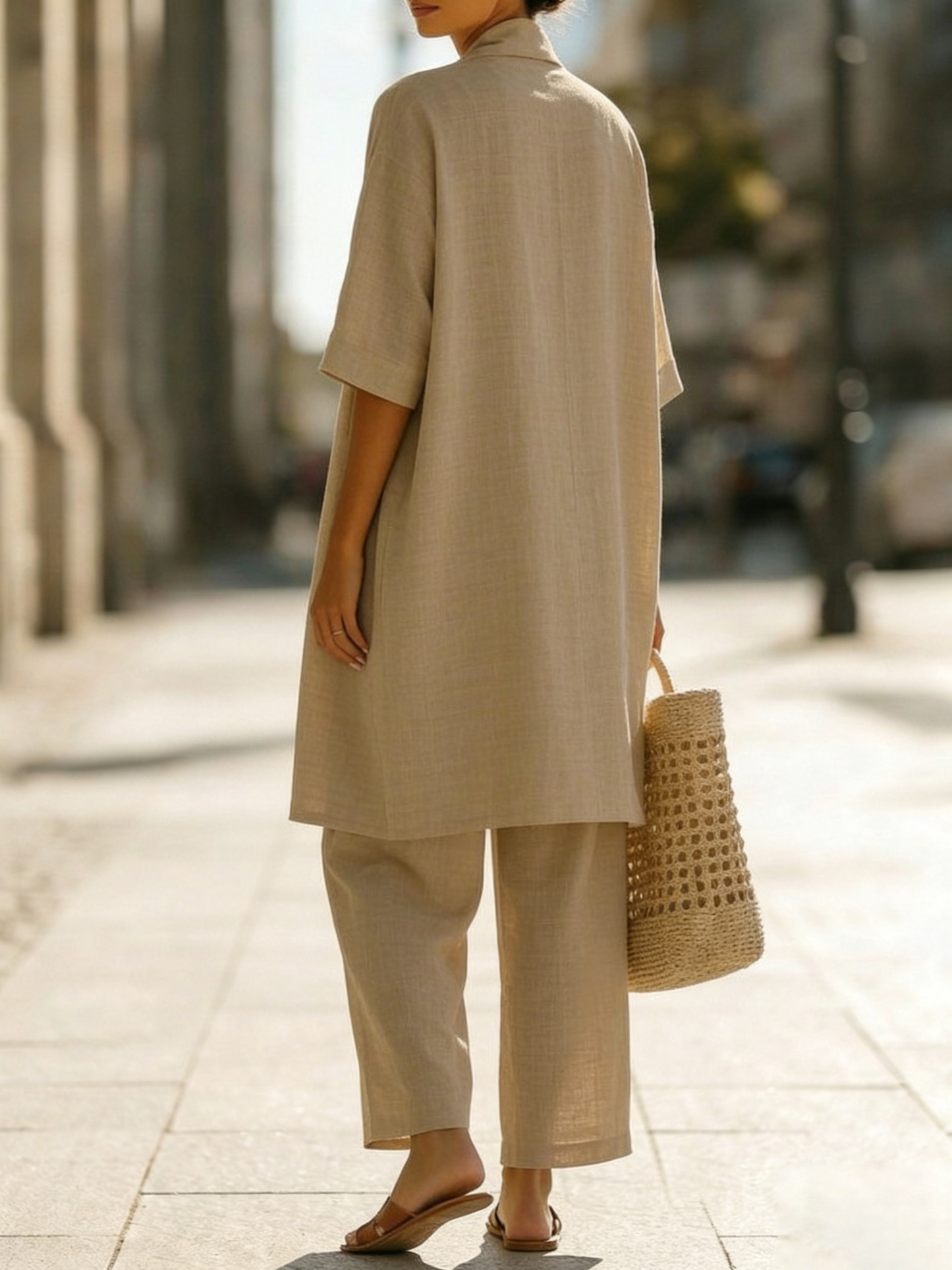 Evelina Linen-Cotton Three-Piece Set