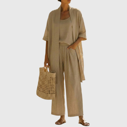 Evelina Linen-Cotton Three-Piece Set