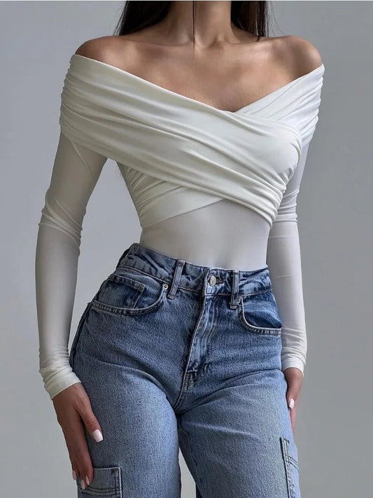 Amara Ruched Off-Shoulder Bodysuit