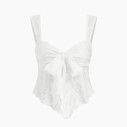 Camille Floral Jacquard Bow Cami Top
