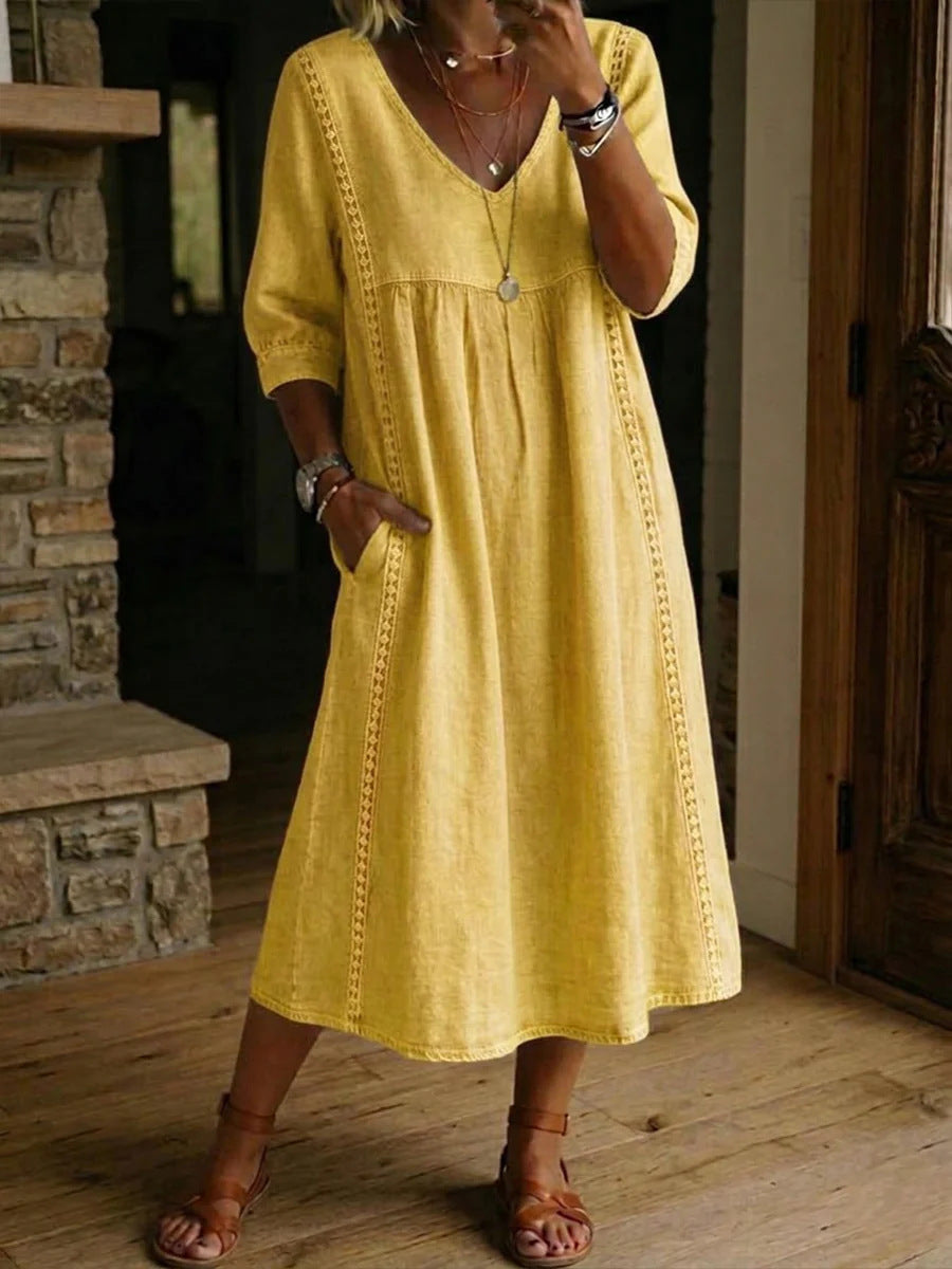 Cambria Lace Denim Dress