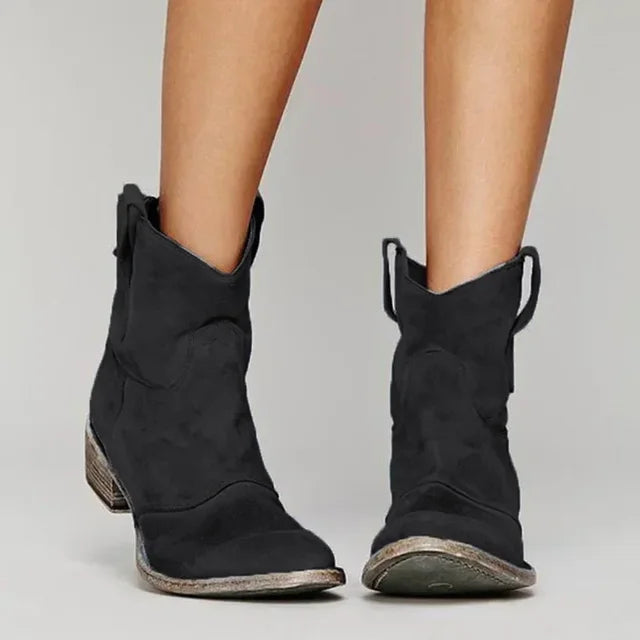 Dahlia Vintage Western Ankle Boots