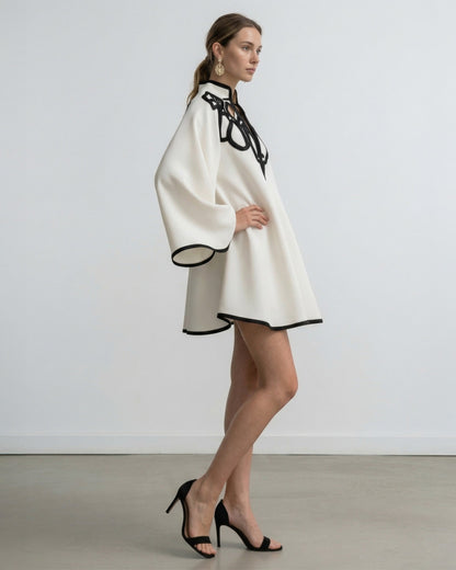 Sienna Embroidered Bell Sleeve Mini Dress