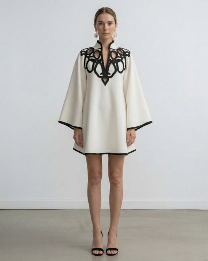 Sienna Embroidered Bell Sleeve Mini Dress