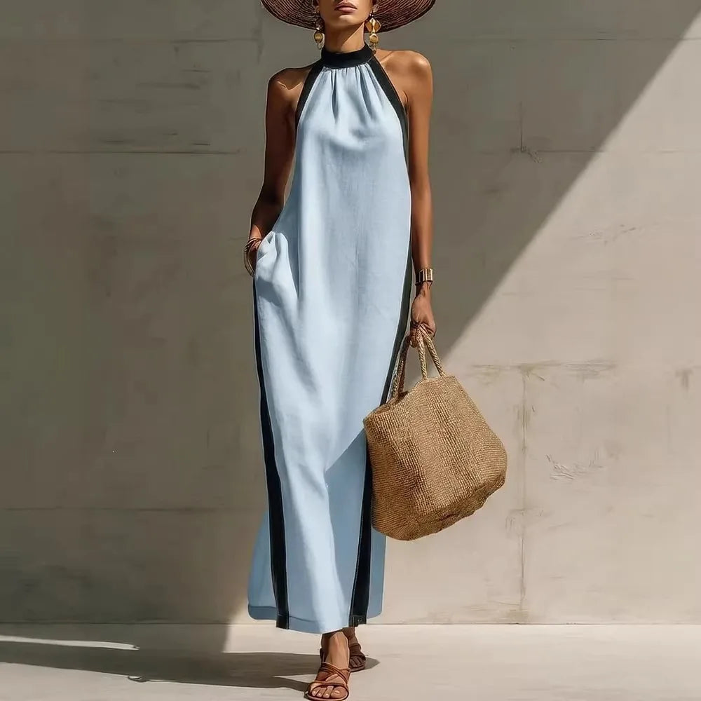 Amelie Halter Neck Maxi Dress