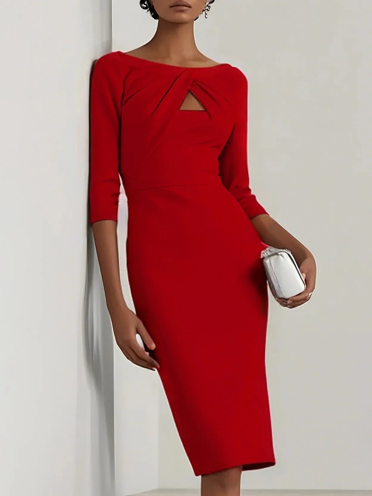 Mira Wrap Waist Midi Dress