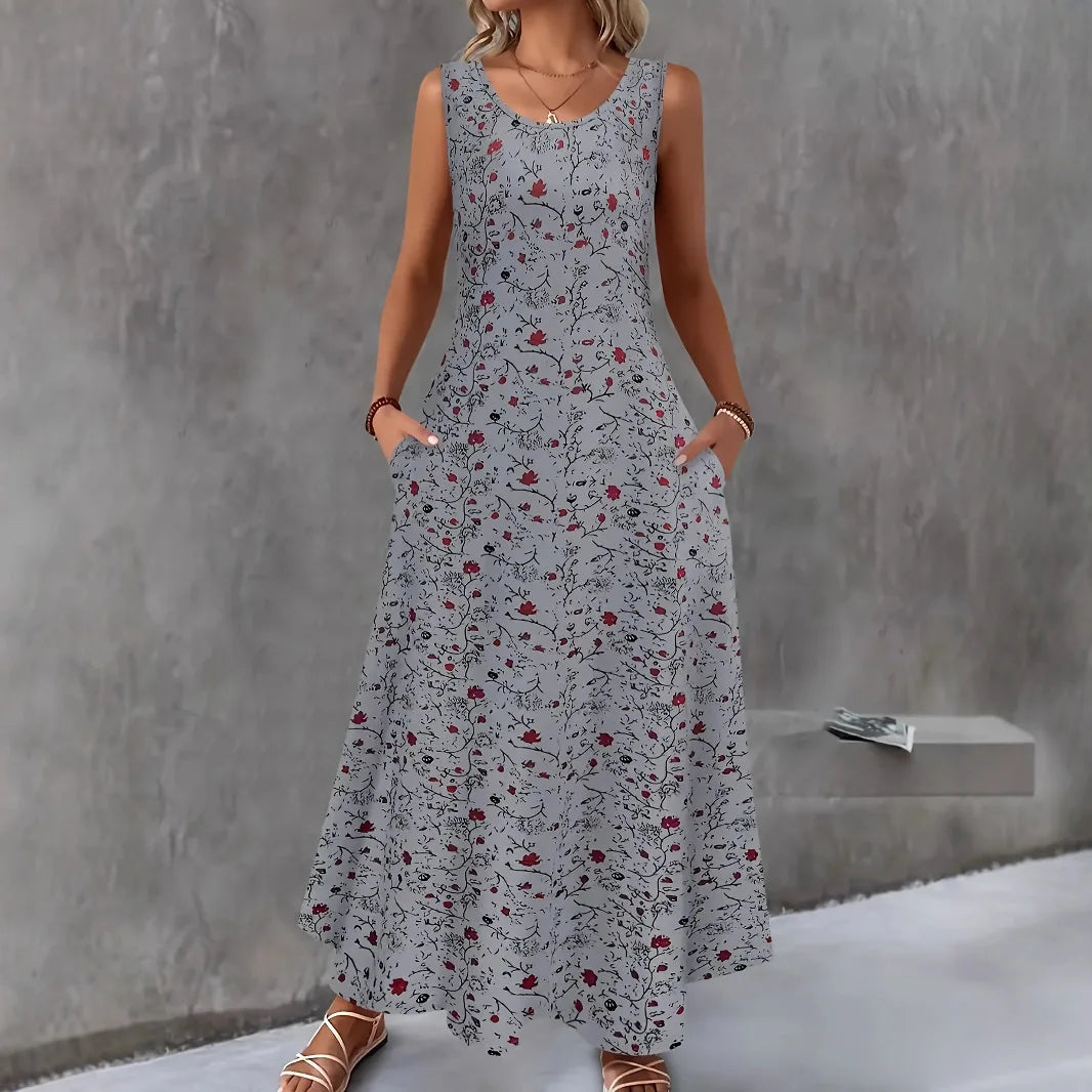 Nola Boho Floral Pocket Maxi Dress