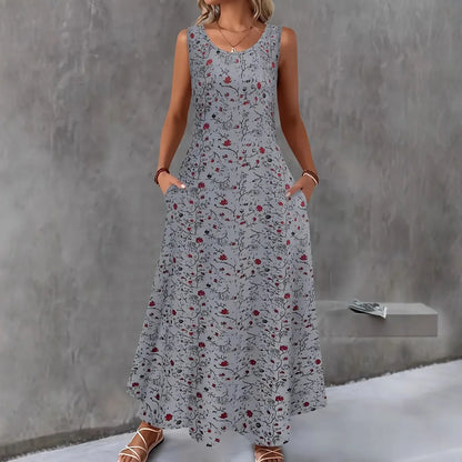 Nola Boho Floral Pocket Maxi Dress