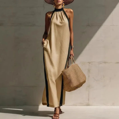 Amelie Halter Neck Maxi Dress