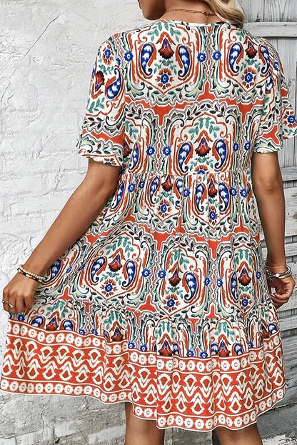 Sabine Boho Floral Mini Dress