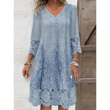 Amelie Lace Trim Midi Dress