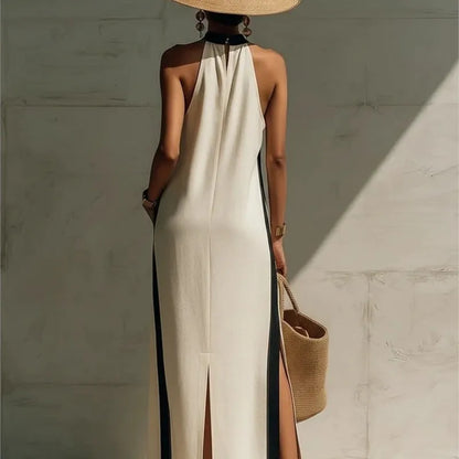 Amelie Halter Neck Maxi Dress