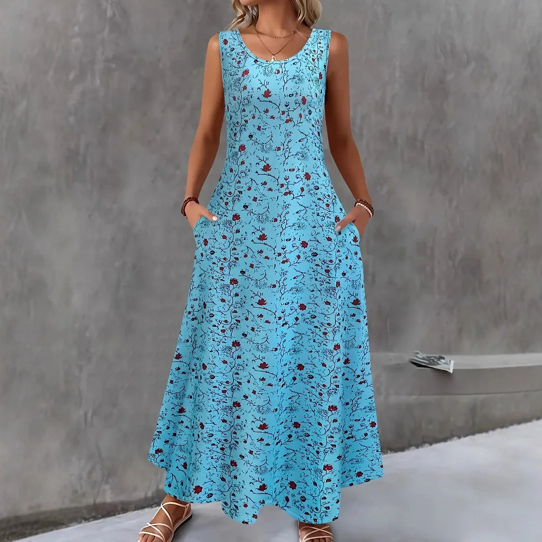 Nola Boho Floral Pocket Maxi Dress