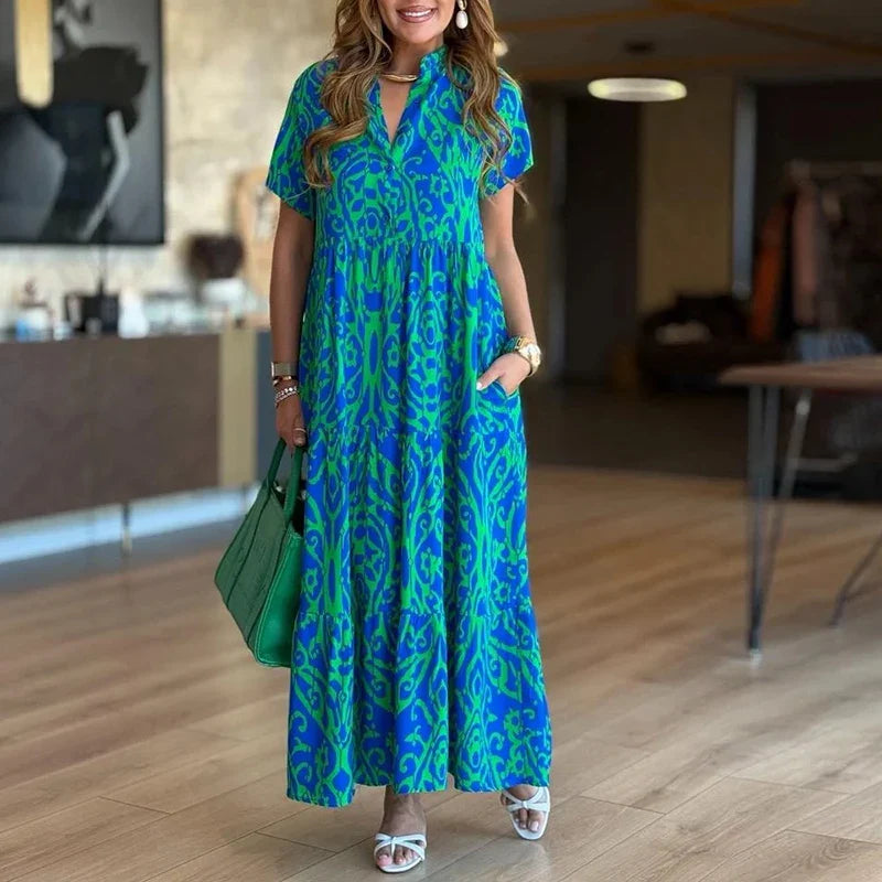 Clara Printed Pocket Maxi Dress