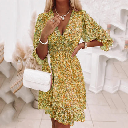 Mila Boho Floral Mini Dress