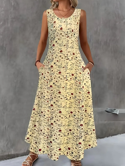Nola Boho Floral Pocket Maxi Dress