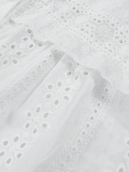 Elena Eyelet Embroidered Long Sleeve Blouse