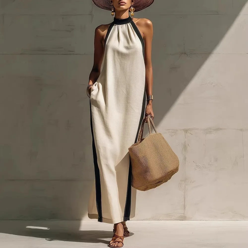 Amelie Halter Neck Maxi Dress