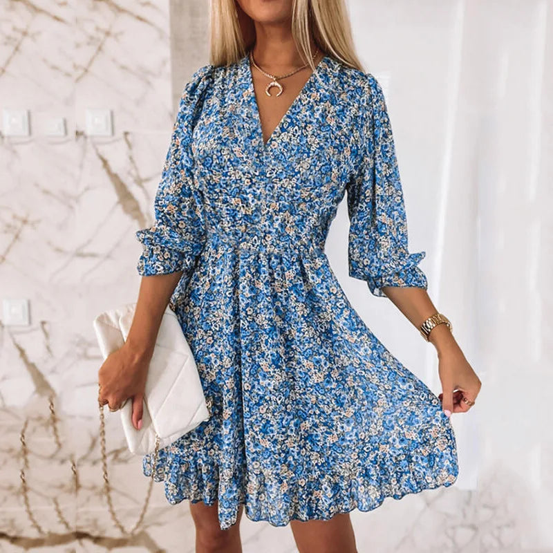 Mila Boho Floral Mini Dress