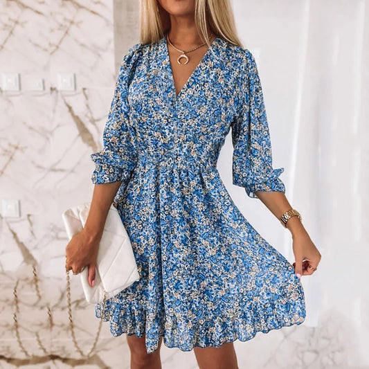 Mila Boho Floral Mini Dress