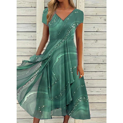 Tessa Casual V-Neck Midi Dress