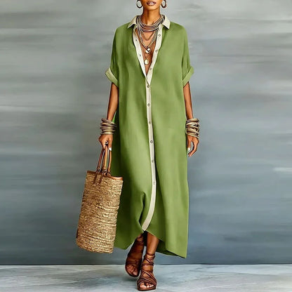 Gemma Linen Long Shirt Sundress
