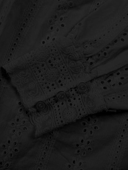 Elena Eyelet Embroidered Long Sleeve Blouse
